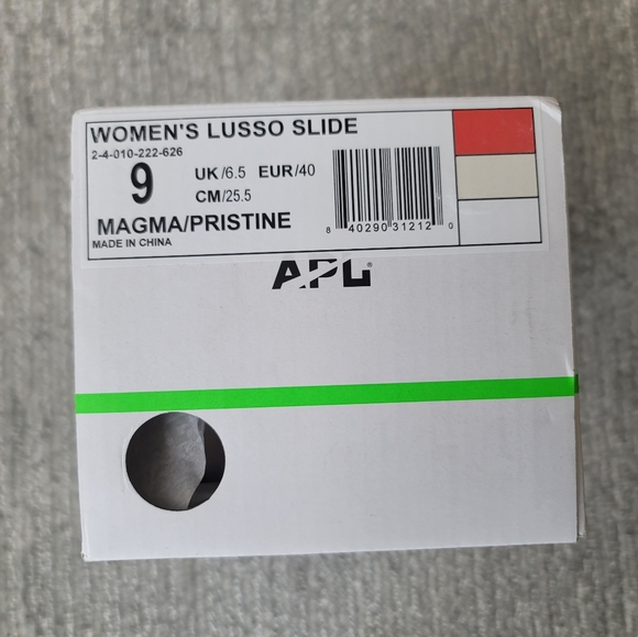 NIB APL Lusso Leather Slides, Size 9, Color Magma/Pristine - Picture 11 of 11